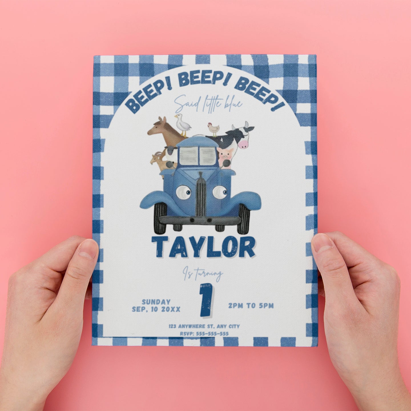 Little Blue Truck Birthday Invitations - CreativeRino
