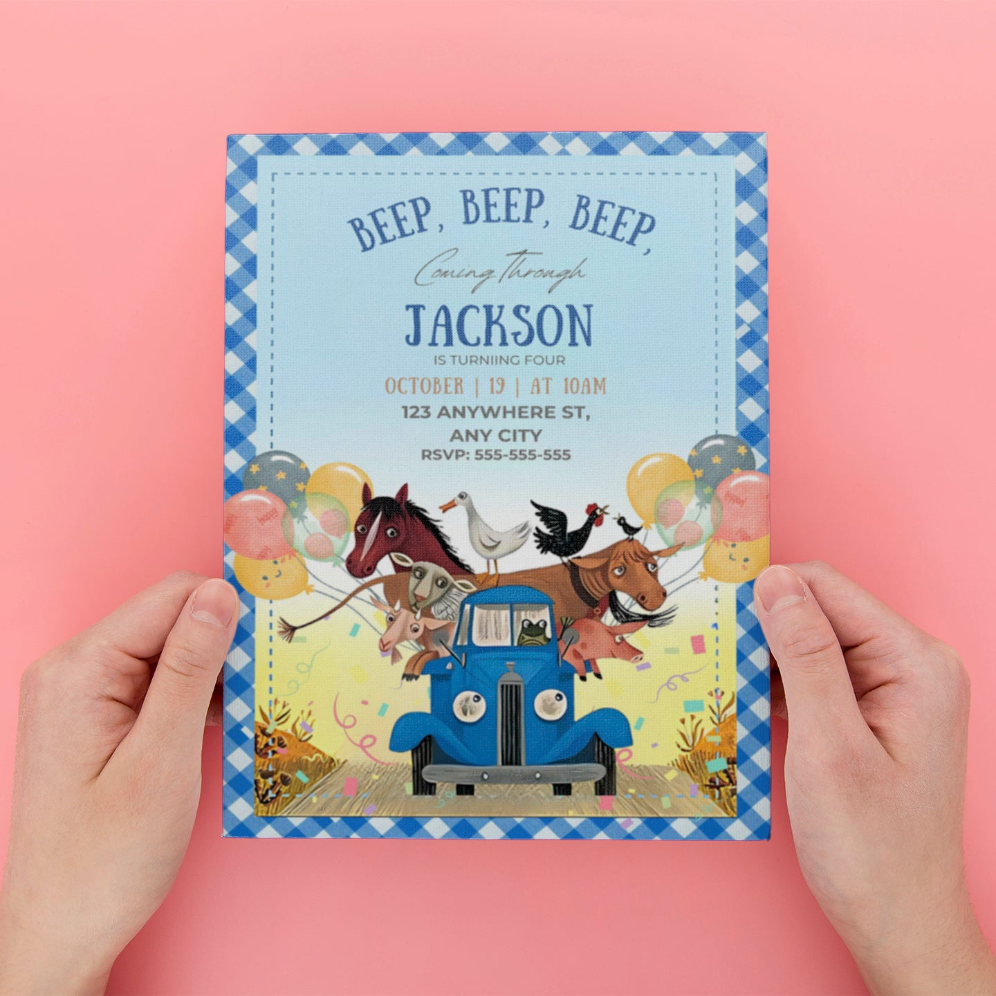 Little Blue Truck Invitation - CreativeRino