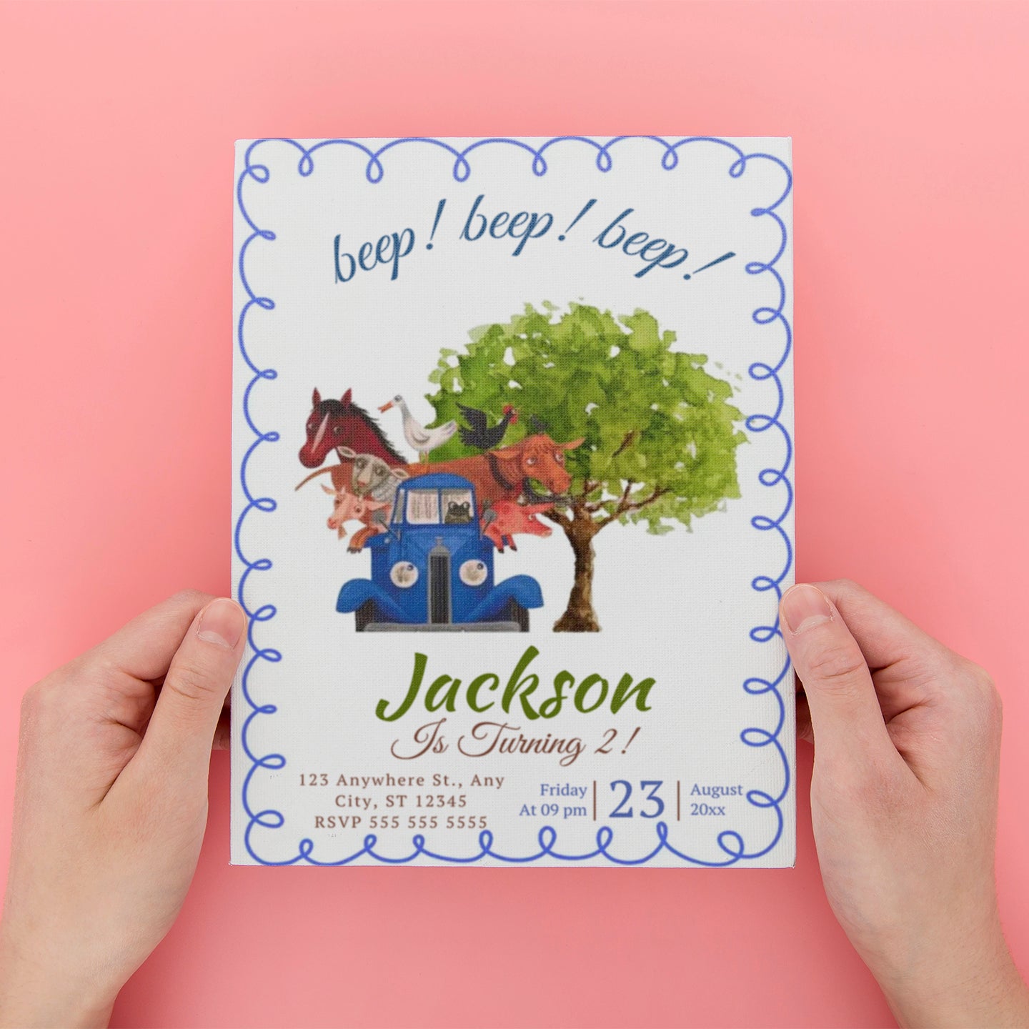 Little Blue Truck Invitation Template - CreativeRino