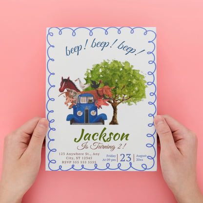 Little Blue Truck Invitation Template - CreativeRino