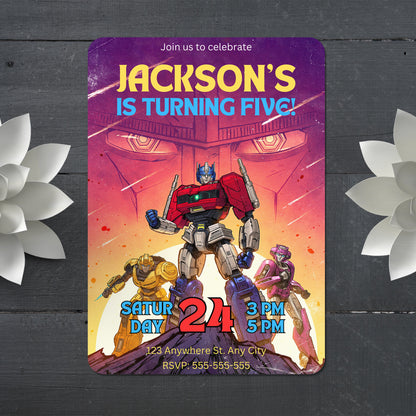Transformers One Birthday Invitation Template - CreativeRino
