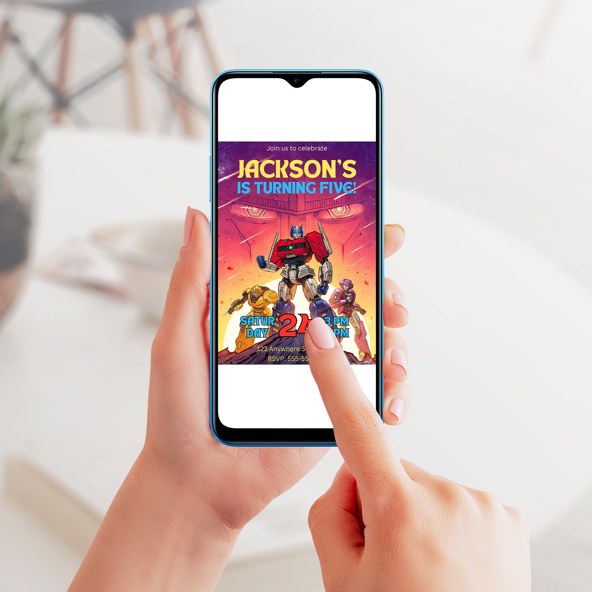 Transformers One Birthday Invitation Template - CreativeRino