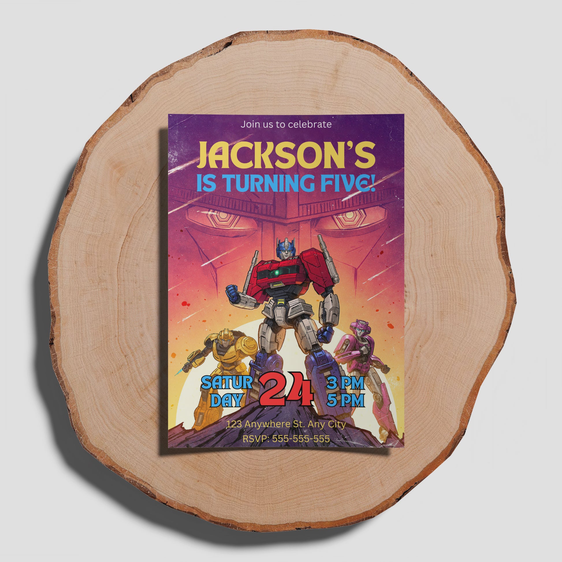 Transformers One Birthday Invitation Template - CreativeRino