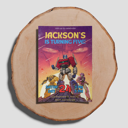 Transformers One Birthday Invitation Template - CreativeRino