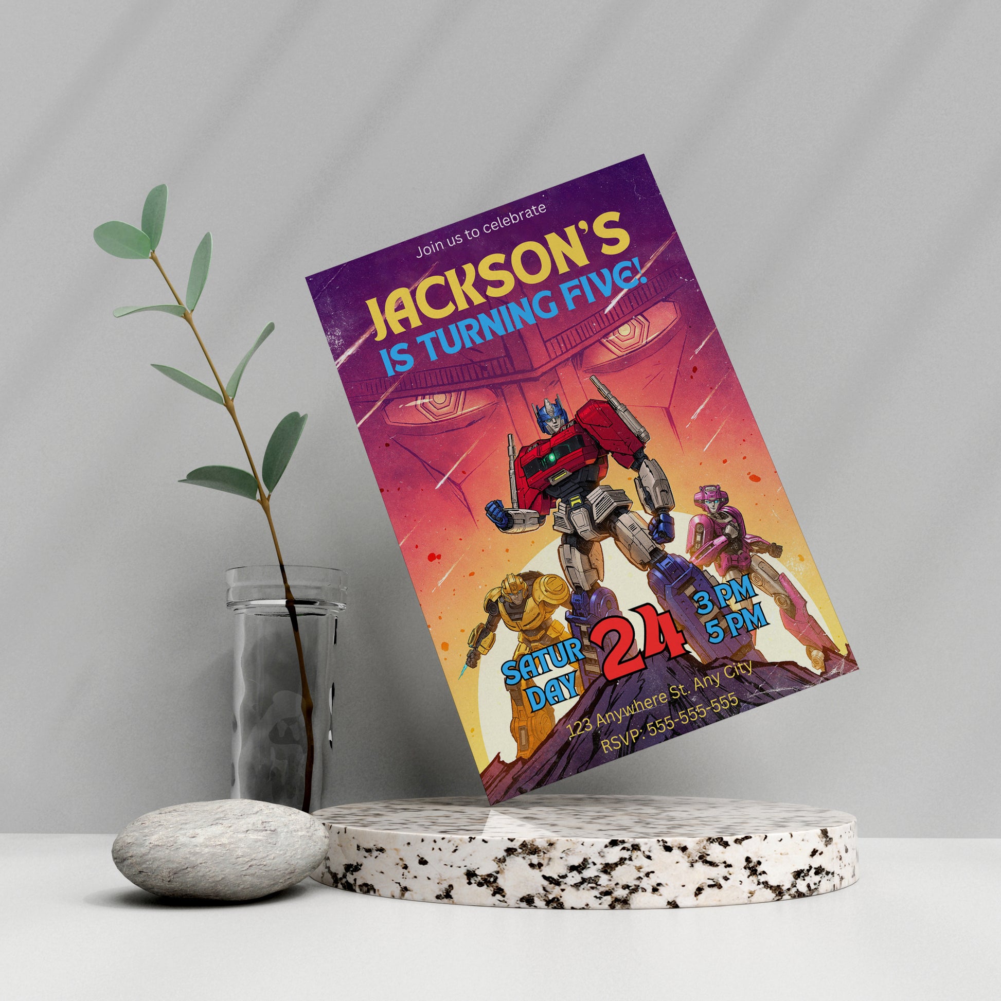 Transformers One Birthday Invitation Template - CreativeRino
