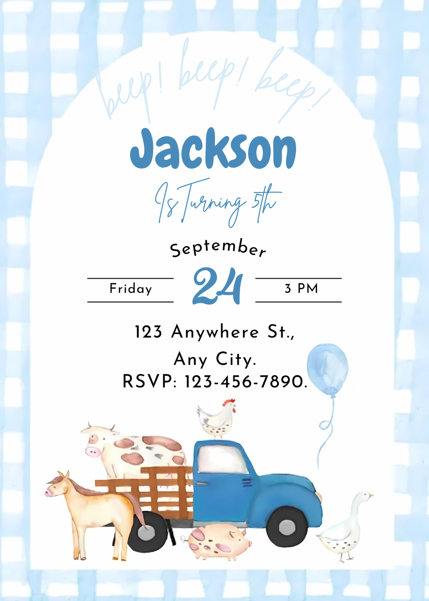 Little Blue Truck Party Invitations - CreativeRino