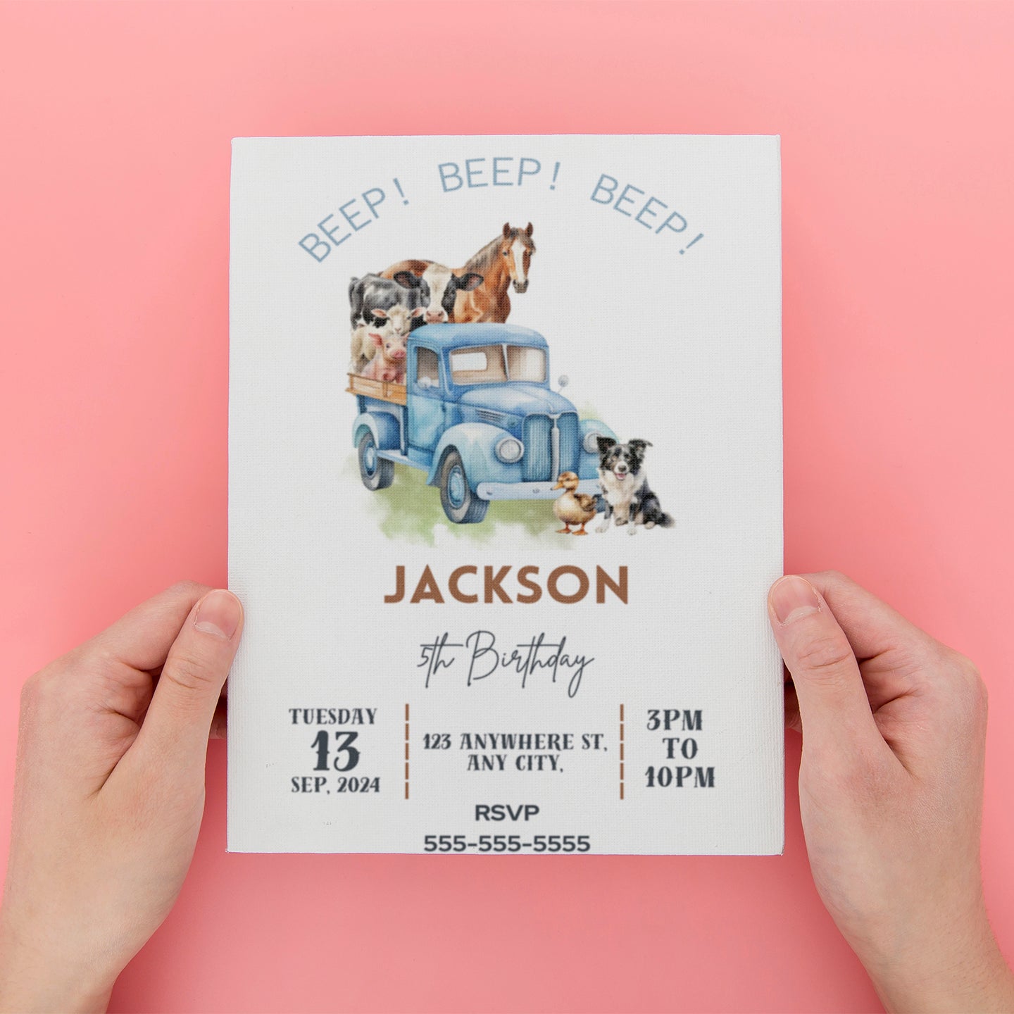Little Blue Truck Birthday Party Invitation - CreativeRino