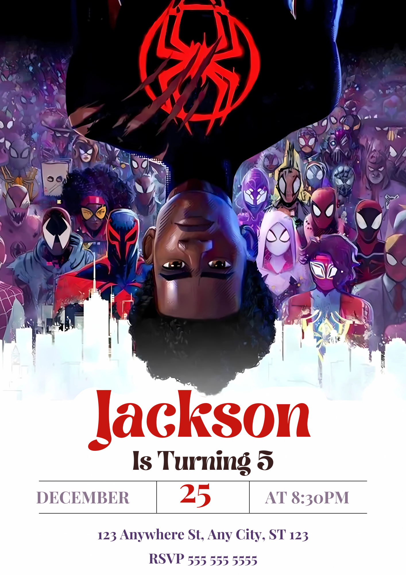 Miles Morales Birthday Invitation - CreativeRino