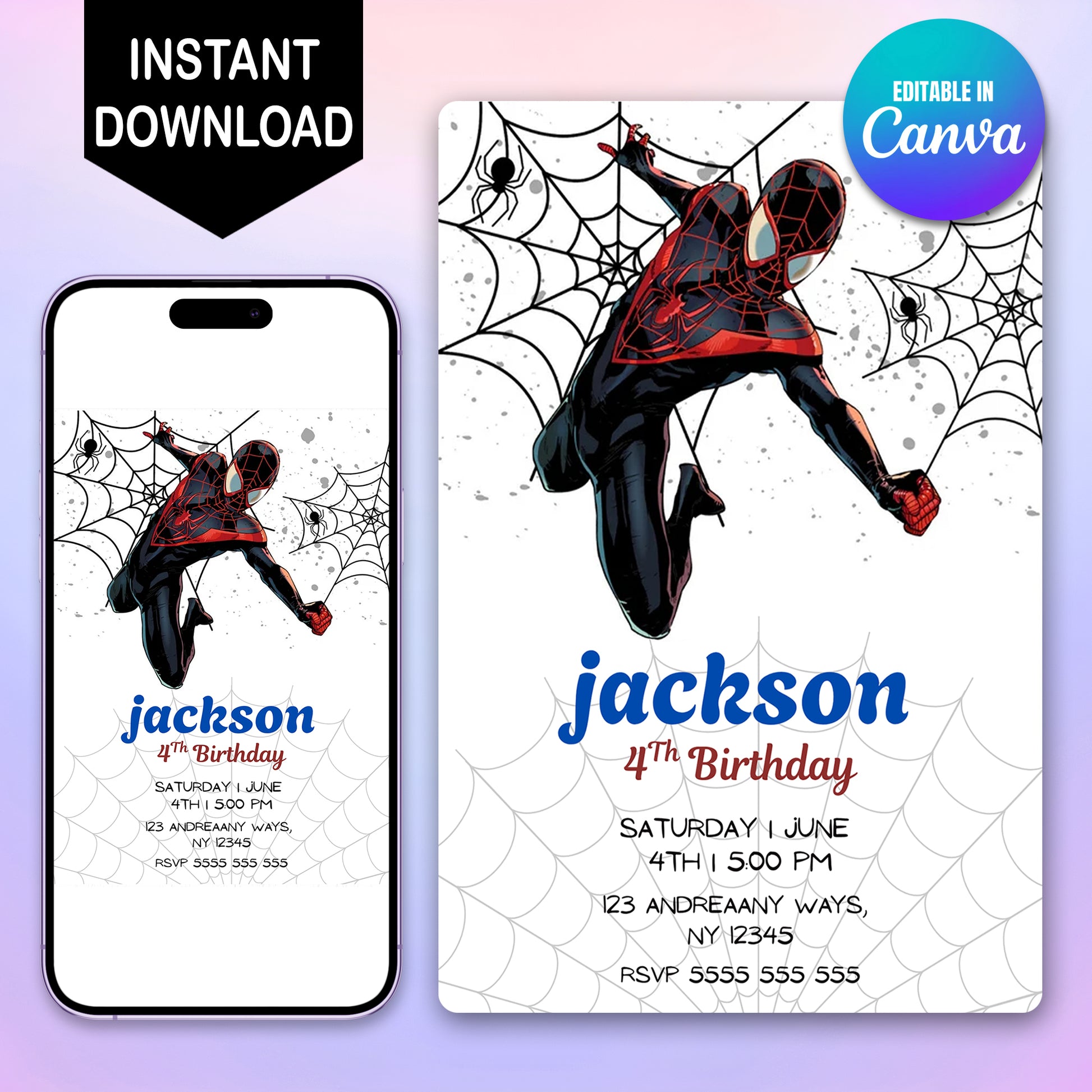 Miles Morales Invitations - CreativeRino