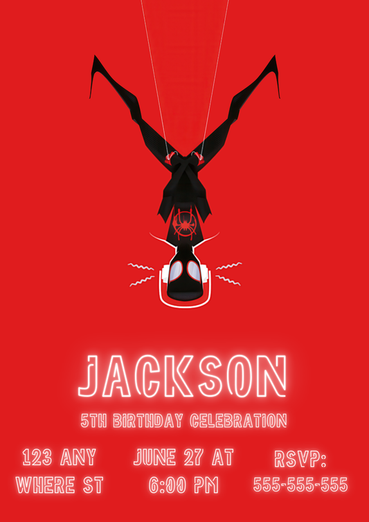 Miles Morales Invitation Template - CreativeRino