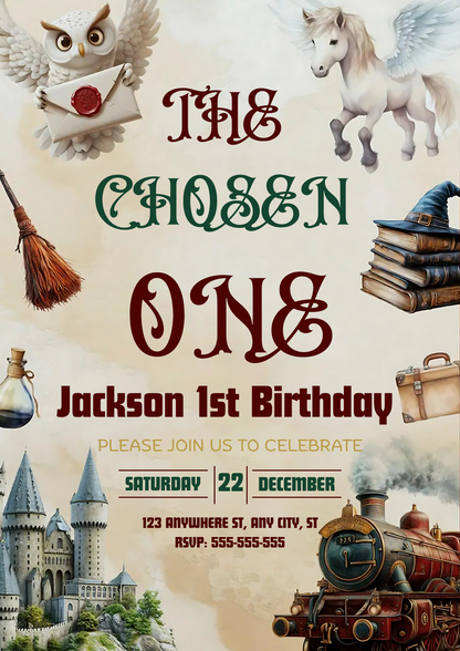 The Chosen One Birthday Invitation Template - CreativeRino