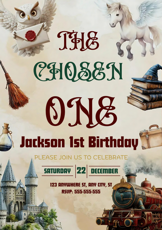 The Chosen One Birthday Invitation Template - CreativeRino