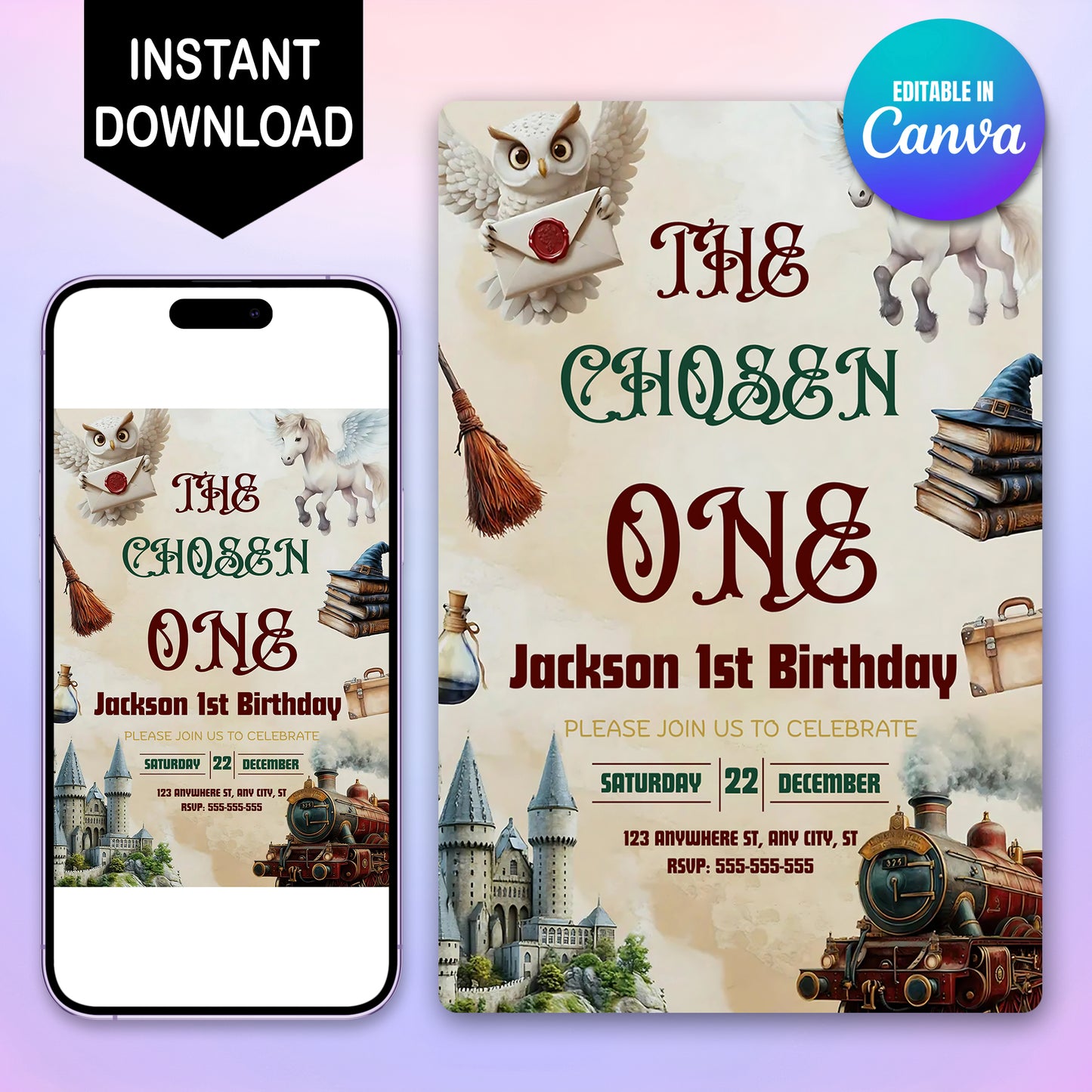 The Chosen One Birthday Invitation Template - CreativeRino