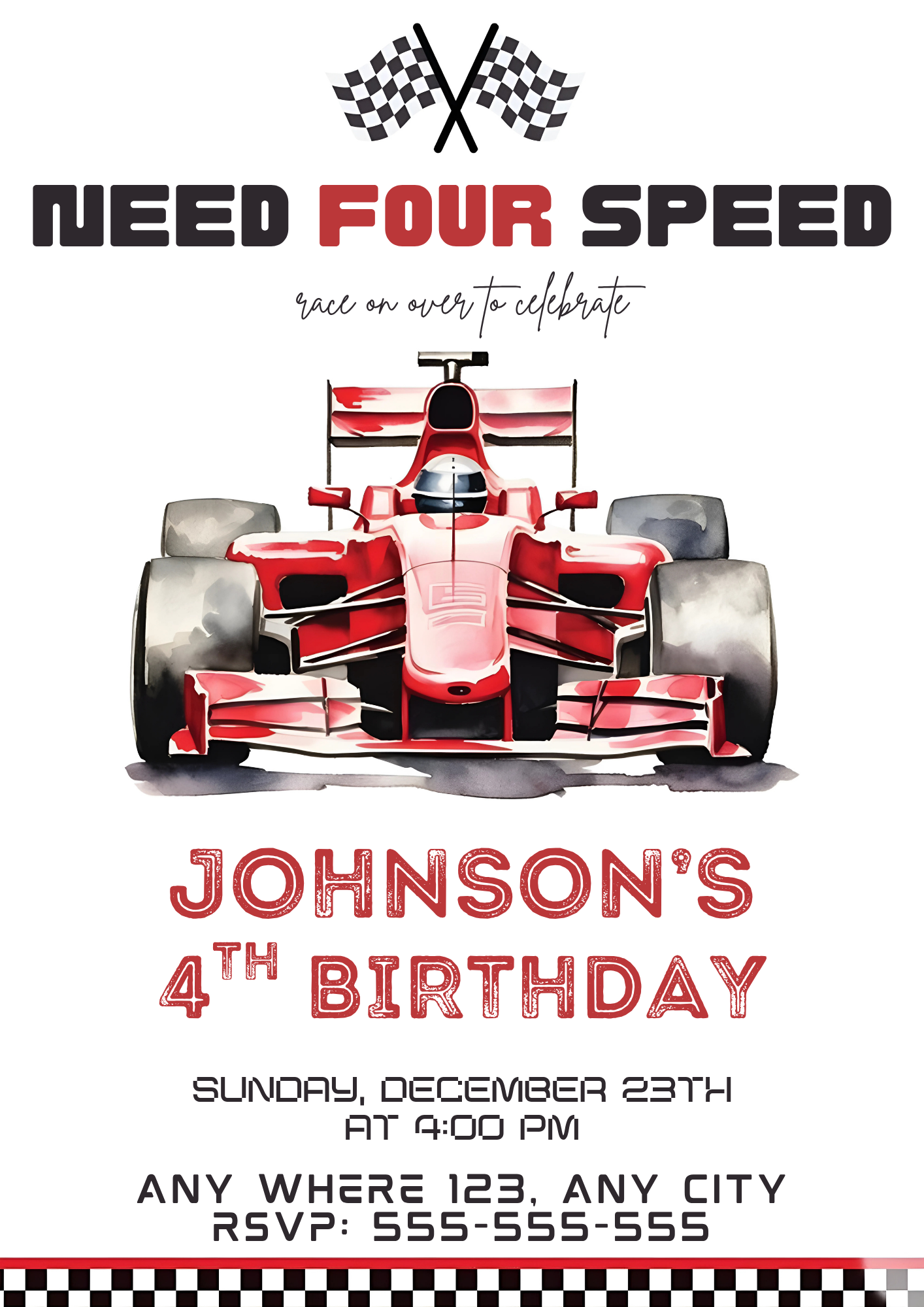 Need For Speed Birthday Invitation Template - CreativeRino