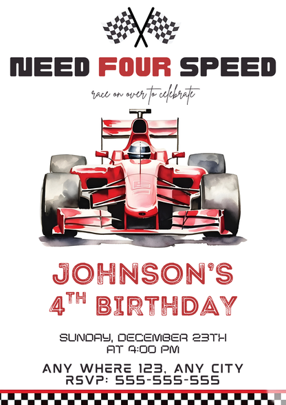 Need For Speed Birthday Invitation Template - CreativeRino