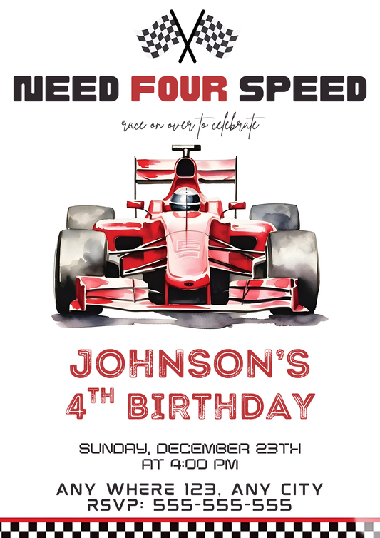 Need For Speed Birthday Invitation Template - CreativeRino