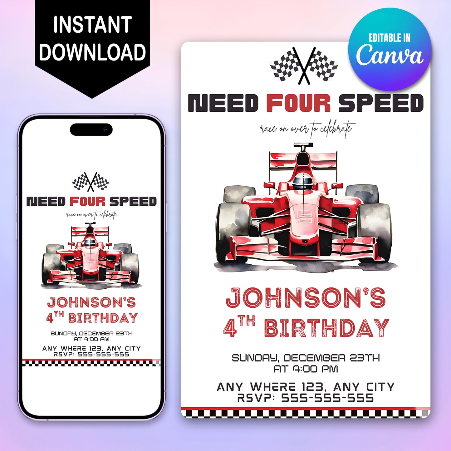 Need For Speed Birthday Invitation Template - CreativeRino