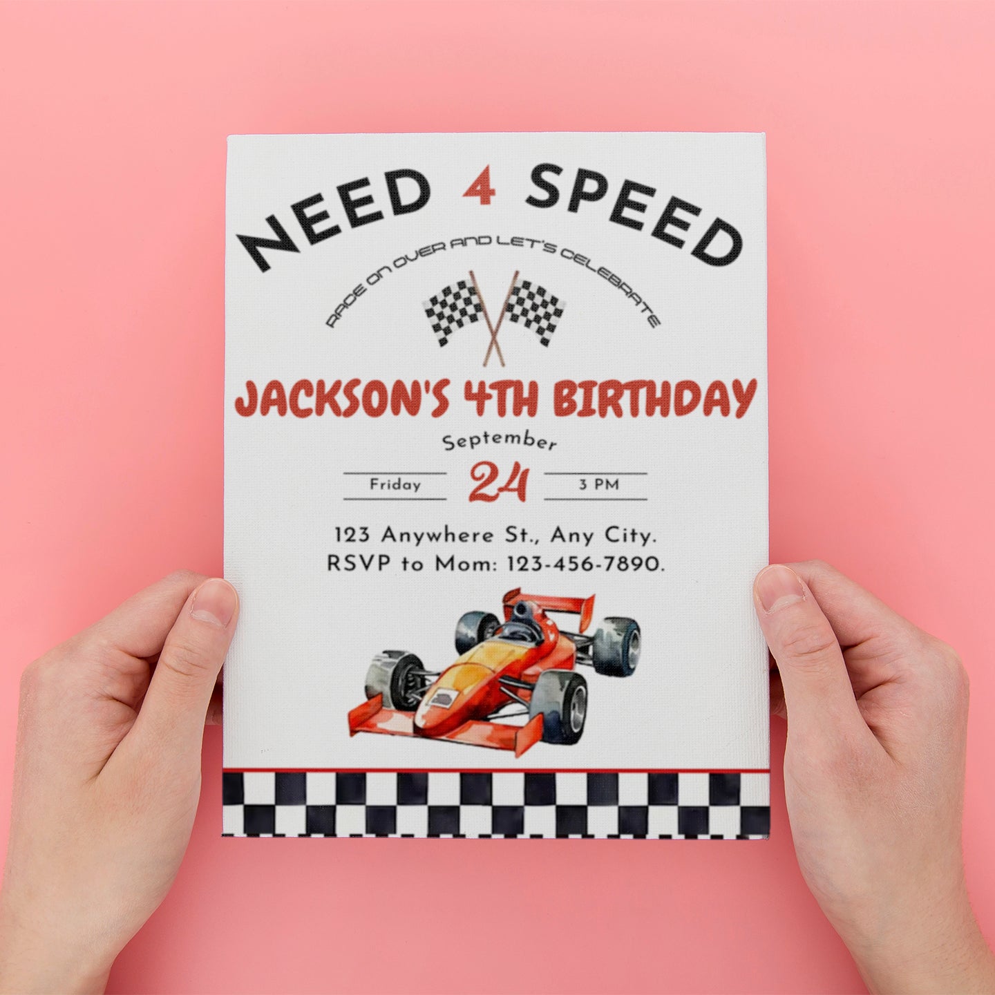 Need For Speed Birthday Party Invitation - CreativeRino