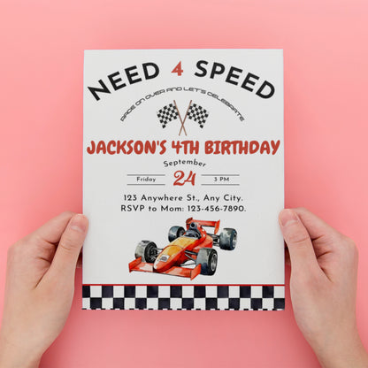 Need For Speed Birthday Party Invitation - CreativeRino