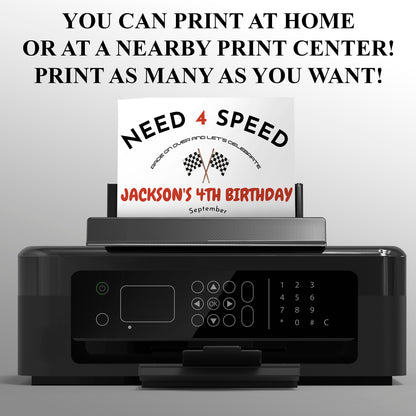 Need For Speed Birthday Party Invitation - CreativeRino