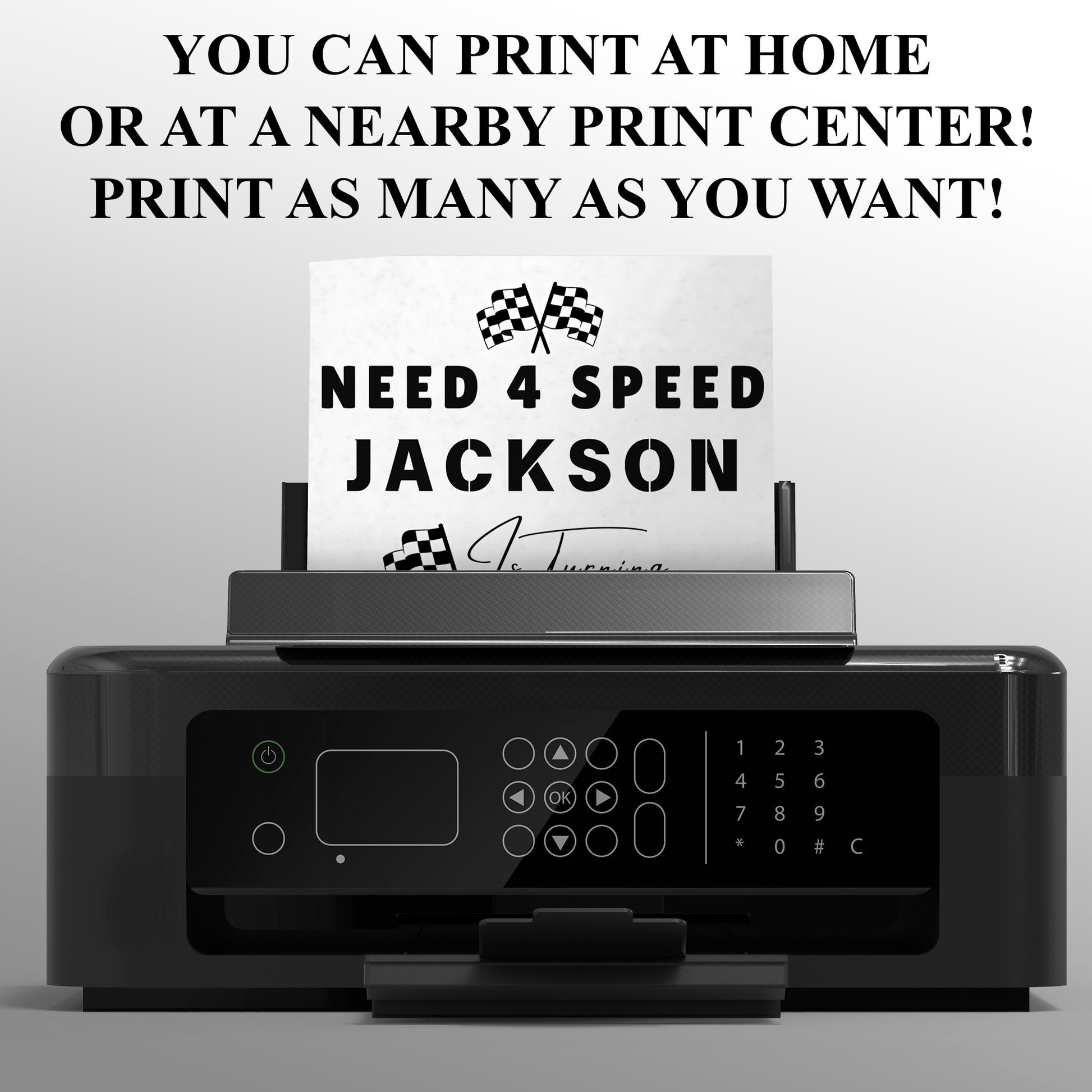 Digital Need For Speed Birthday Invitation - CreativeRino