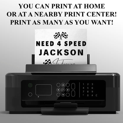 Digital Need For Speed Birthday Invitation - CreativeRino