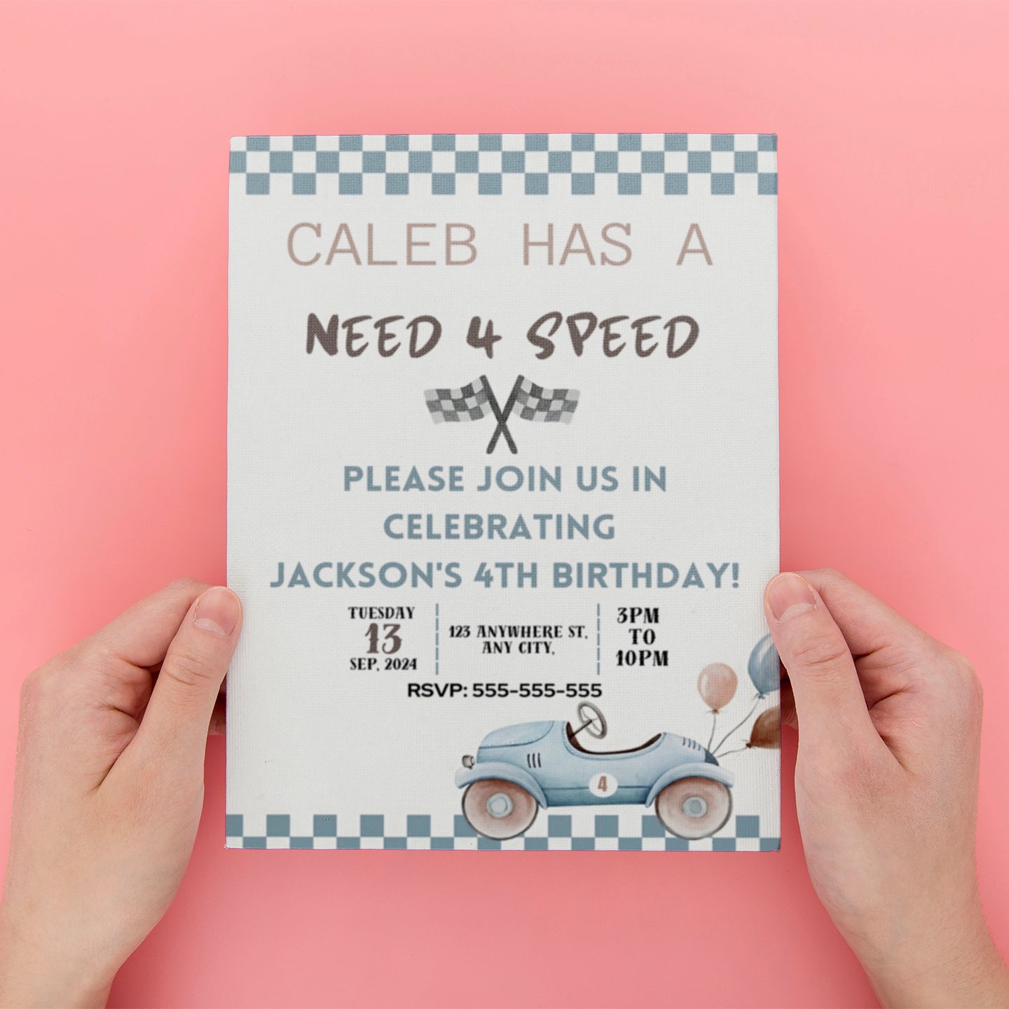 Editable Need For Speed Birthday Invitation - CreativeRino