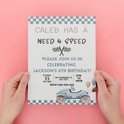 Editable Need For Speed Birthday Invitation - CreativeRino