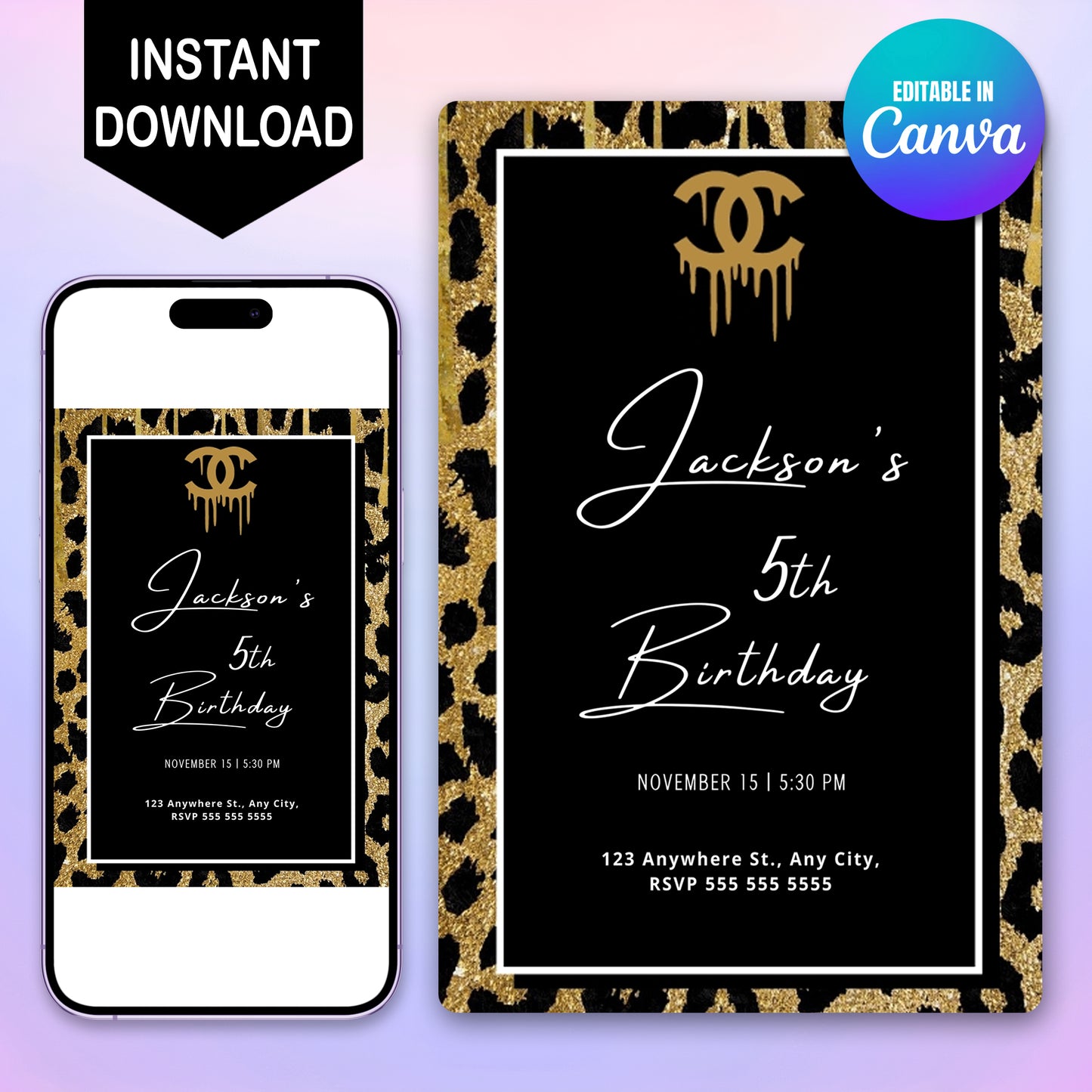 Chanel Birthday Invitations - CreativeRino