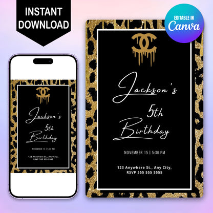 Chanel Birthday Invitations - CreativeRino