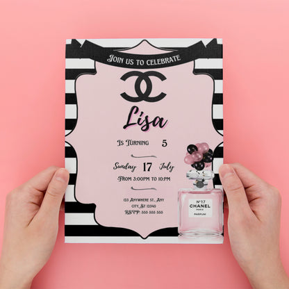Chanel Birthday Invitation Template - CreativeRino