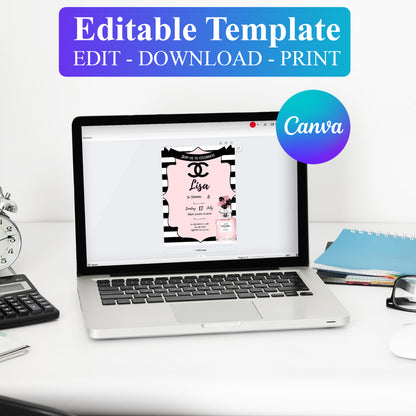 Chanel Birthday Invitation Template - CreativeRino