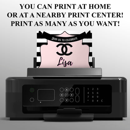 Chanel Birthday Invitation Template - CreativeRino