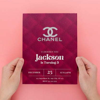 Chanel Birthday Party Invitations - CreativeRino
