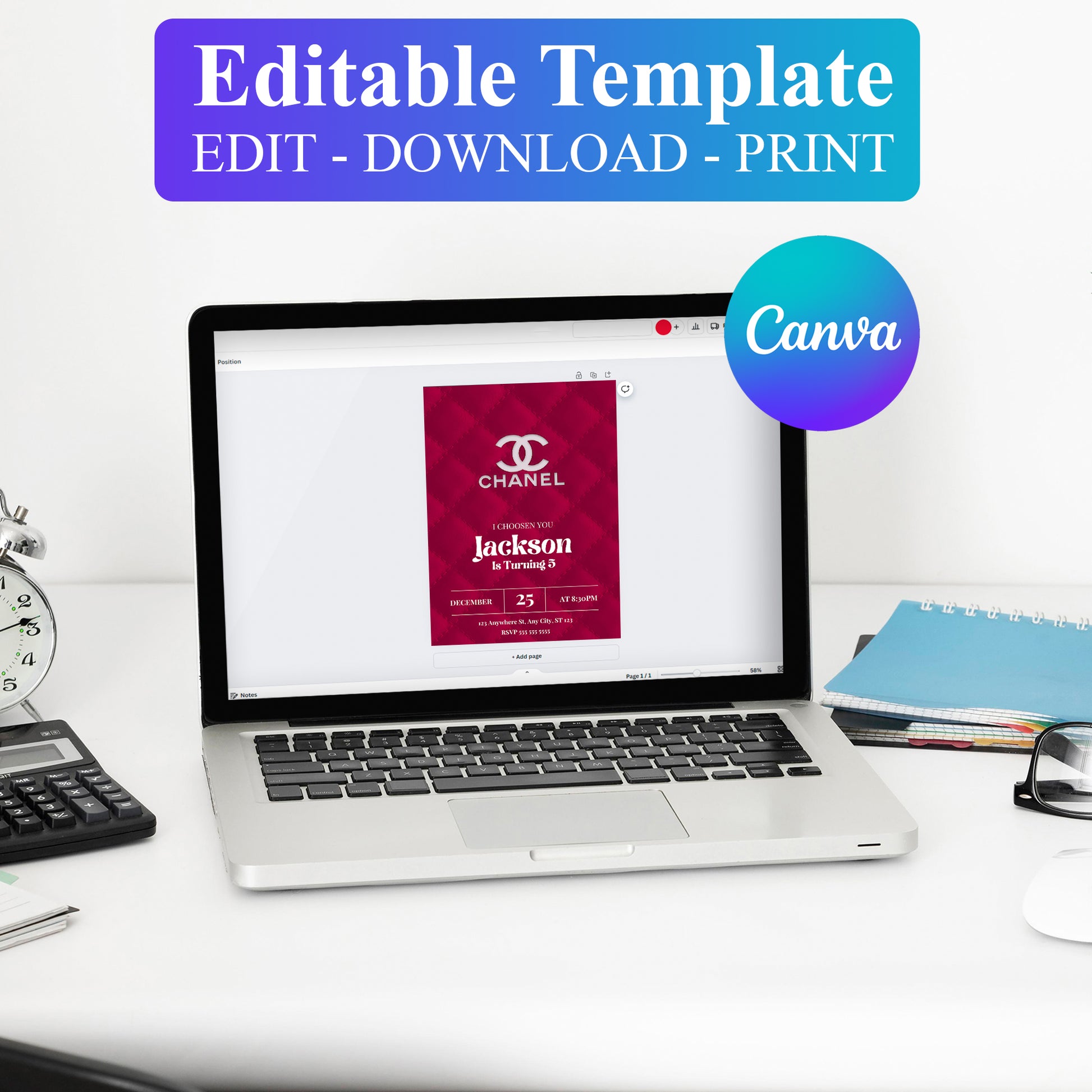 Chanel Birthday Party Invitations - CreativeRino