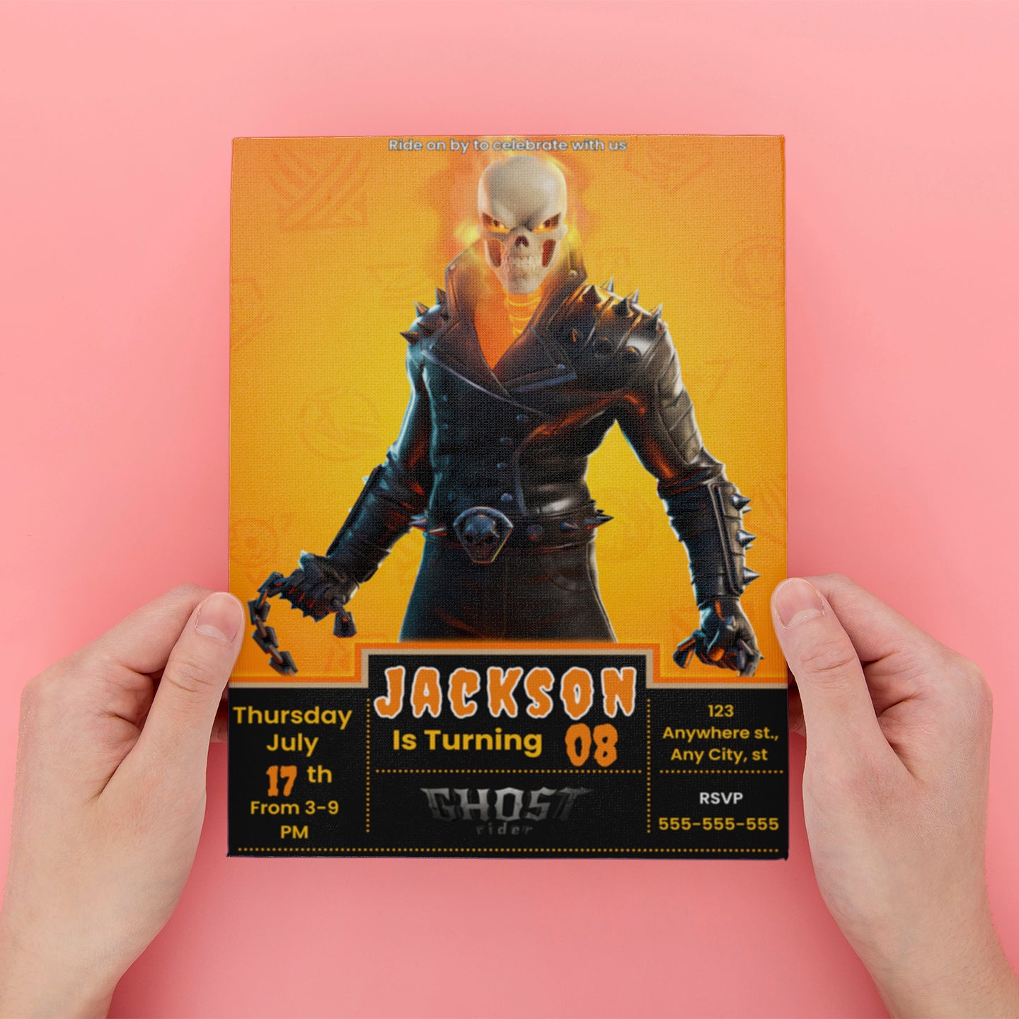 Fortnite Marvel Ghost Rider Birthday Invitations - CreativeRino