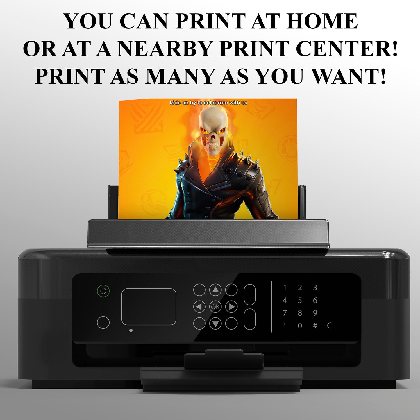 Fortnite Marvel Ghost Rider Birthday Invitations - CreativeRino