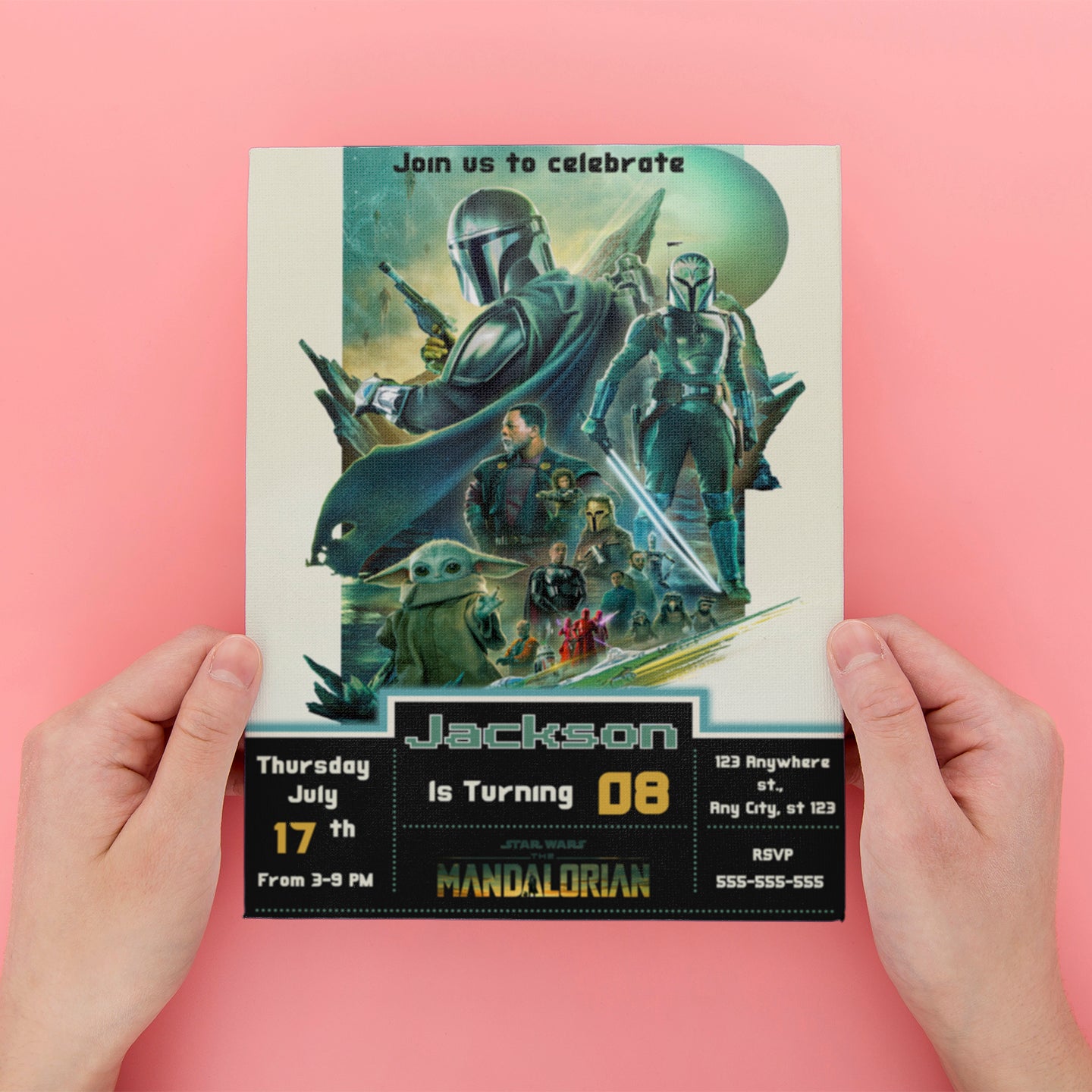 The Mandalorian Birthday Invitations - CreativeRino