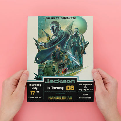 The Mandalorian Birthday Invitations - CreativeRino