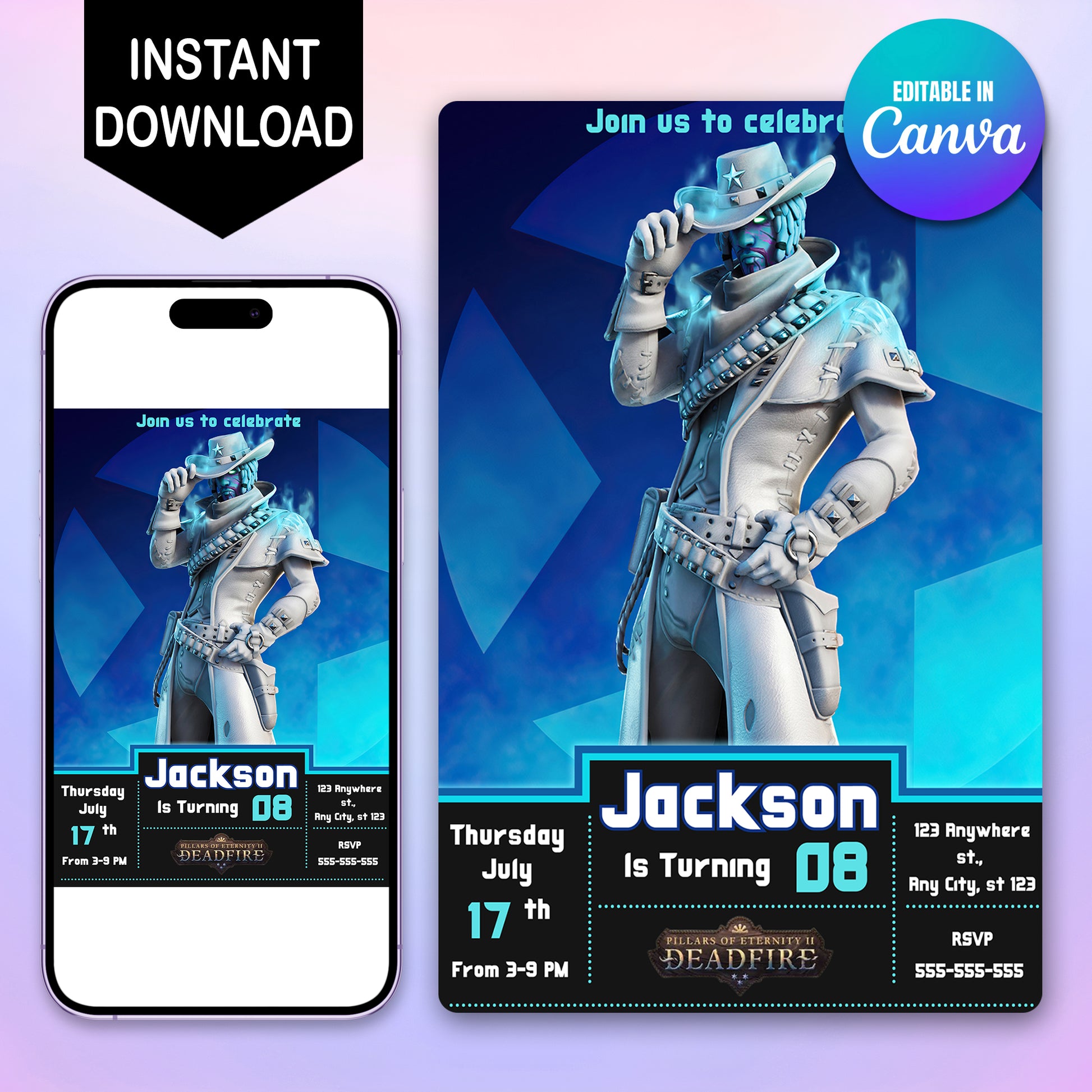 Fortnite Deadfire Birthday Invitations - CreativeRino