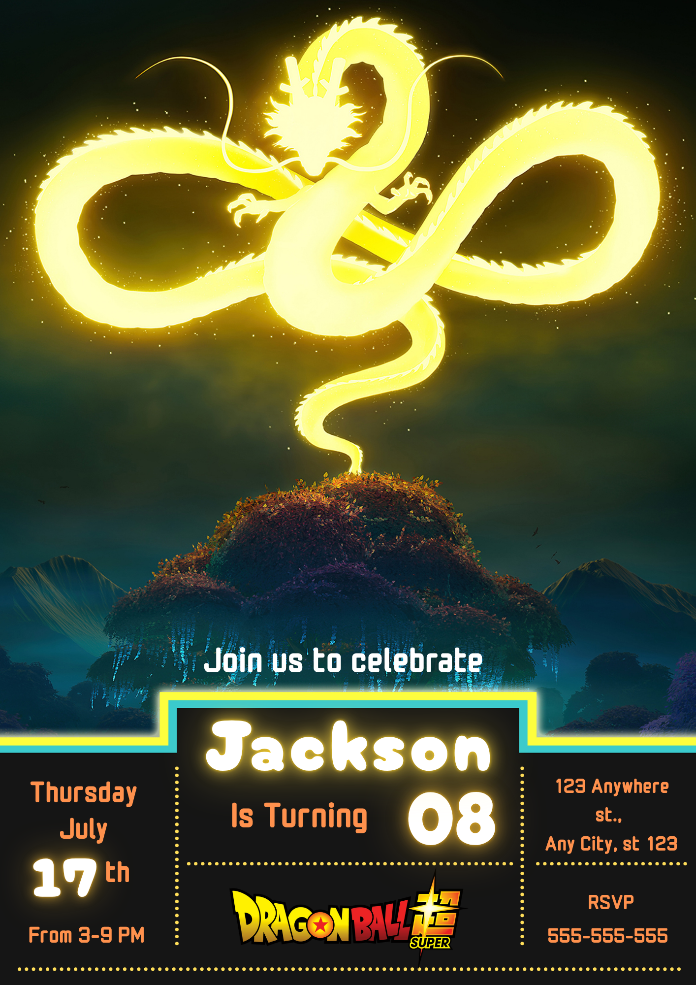 Fortnite X Dragon Ball Birthday Invitations - CreativeRino