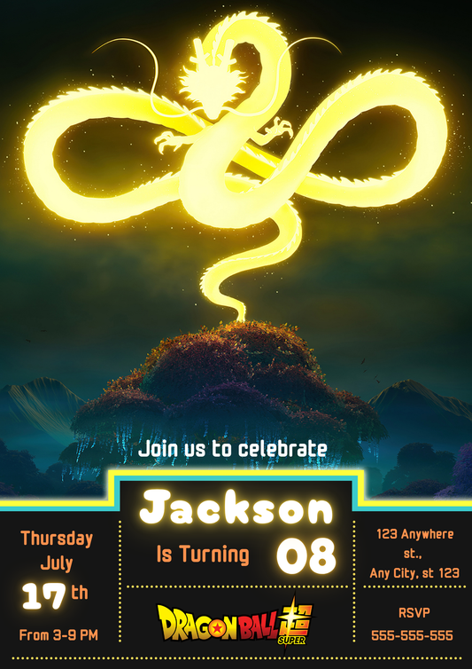 Fortnite X Dragon Ball Birthday Invitations - CreativeRino