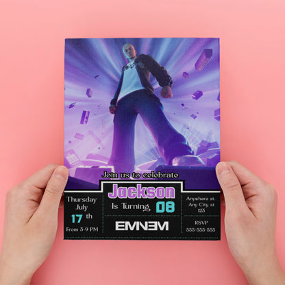Eminem X Fortnite Birthday Invitations - CreativeRino