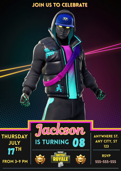 Fortnite Battle Royale Birthday Invitations - CreativeRino
