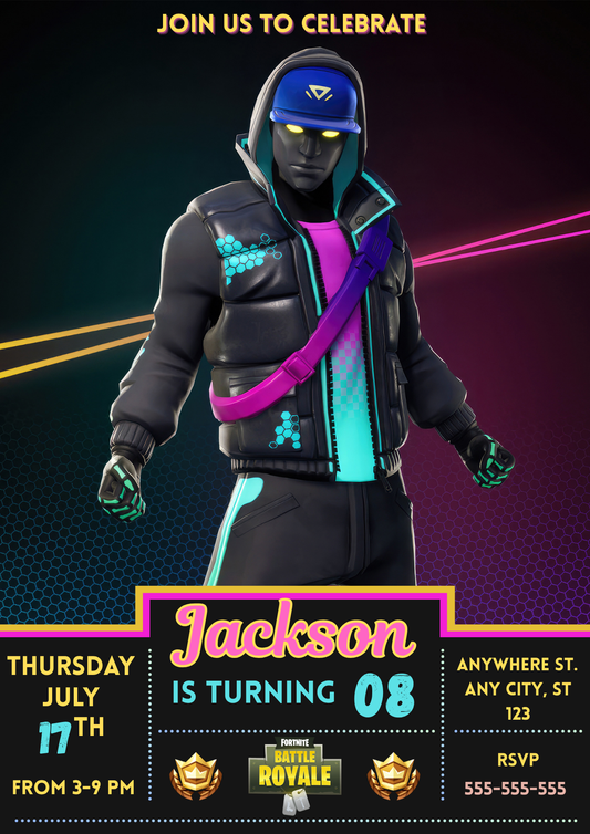 Fortnite Battle Royale Birthday Invitations - CreativeRino