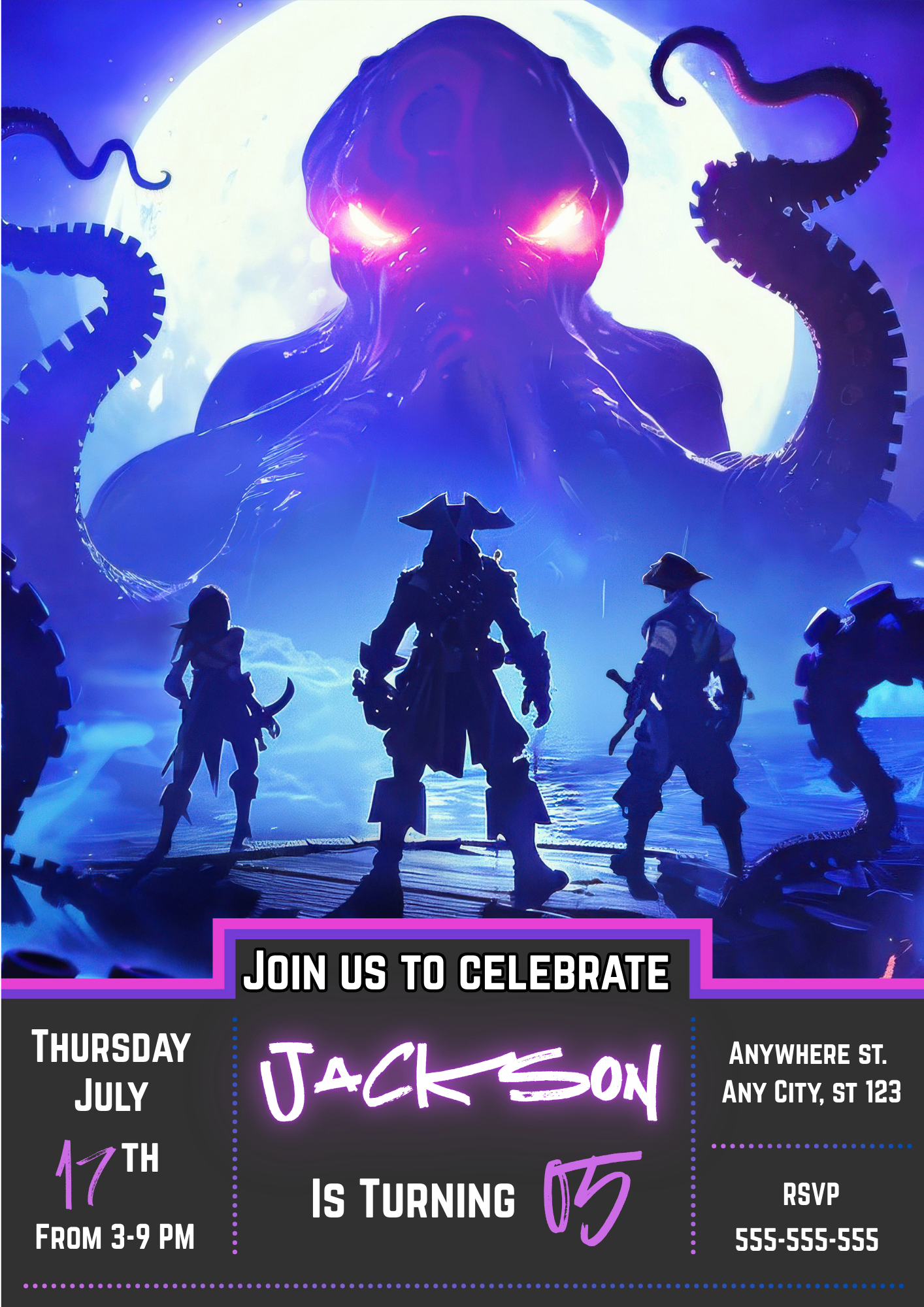 Sailing Into The Weekend Fortnite Birthday Party Invitation - CreativeRino