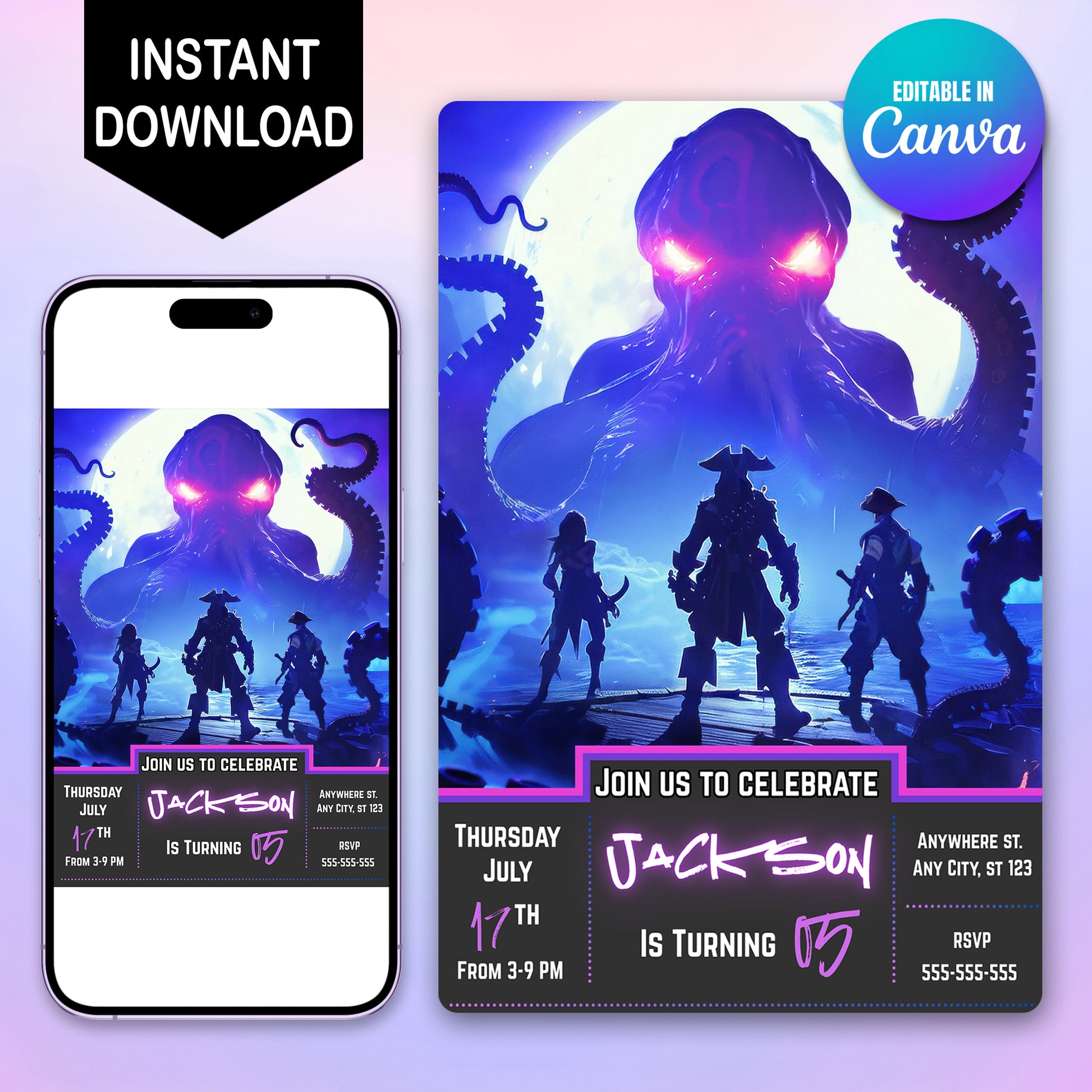 Sailing Into The Weekend Fortnite Birthday Party Invitation - CreativeRino