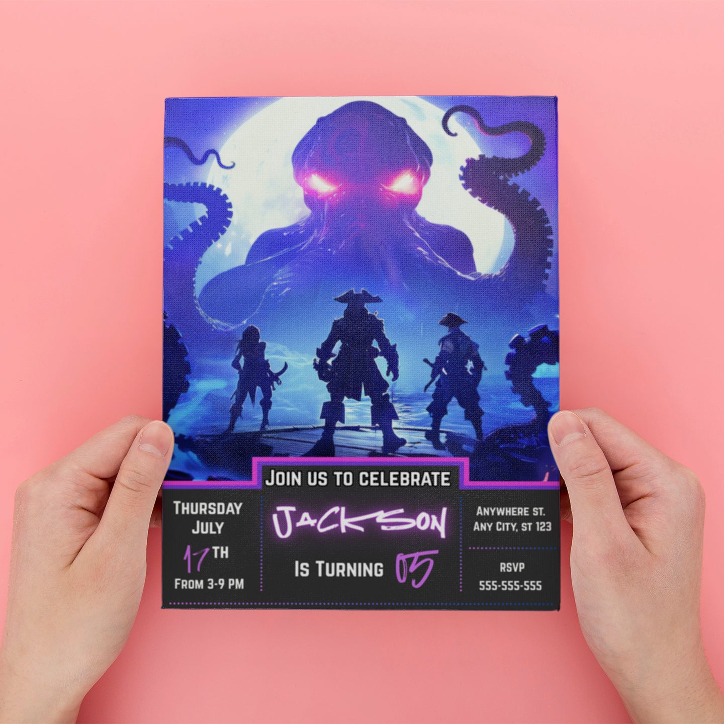 Sailing Into The Weekend Fortnite Birthday Party Invitation - CreativeRino