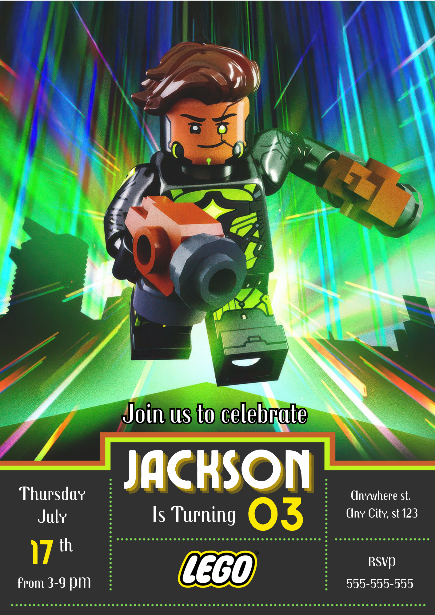 Lego Fortnite The Hunter Birthday Invitation - CreativeRino