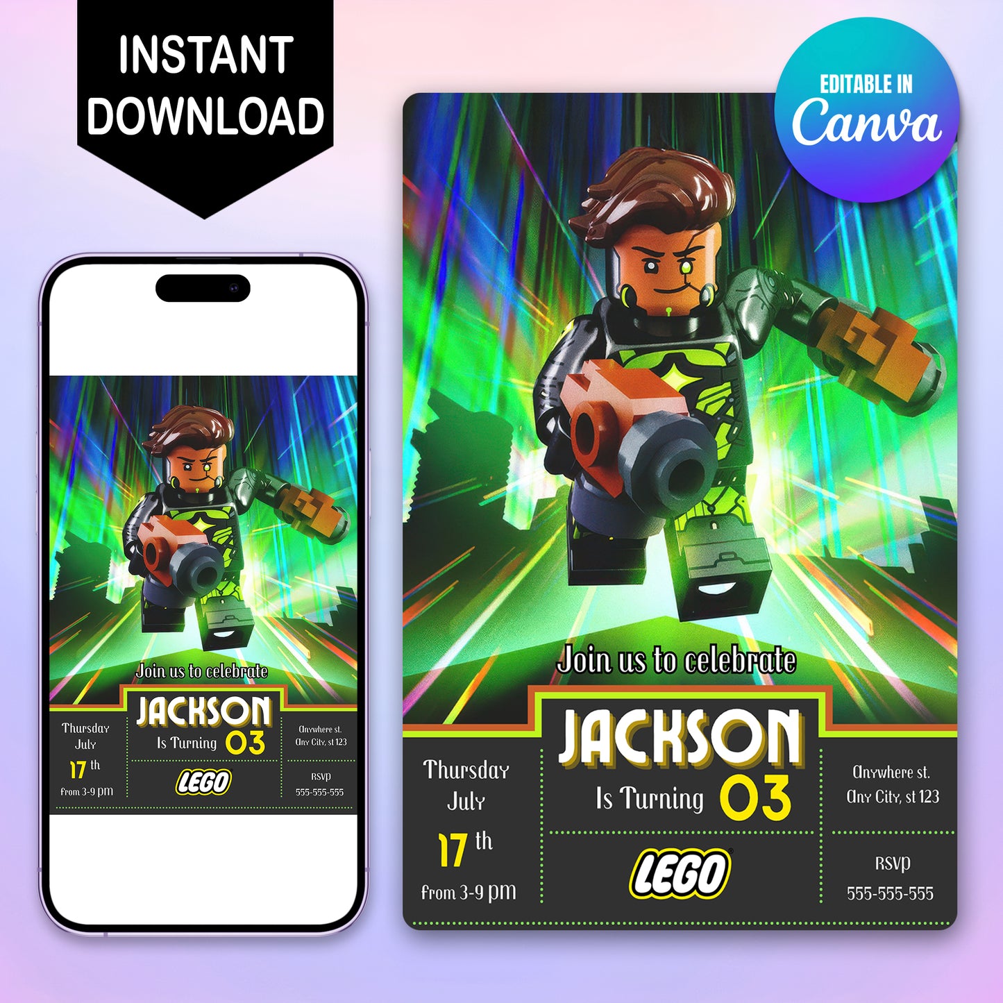 Lego Fortnite The Hunter Birthday Invitation - CreativeRino